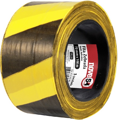 Fita para demarcao zebrada 70 mm x 100 metros