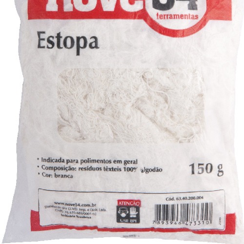 Estopa branca para polimento 150 gramas Estopa branca para polimento 150 gramas
