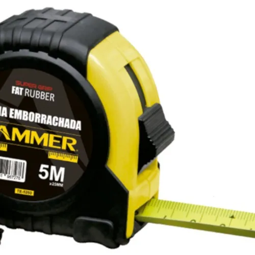 Trena emborrachada com fita de aço 25 mm x 5 m com trava