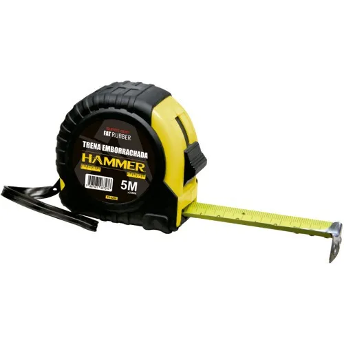 Trena emborrachada com fita de aço 25 mm x 5 m com trava
