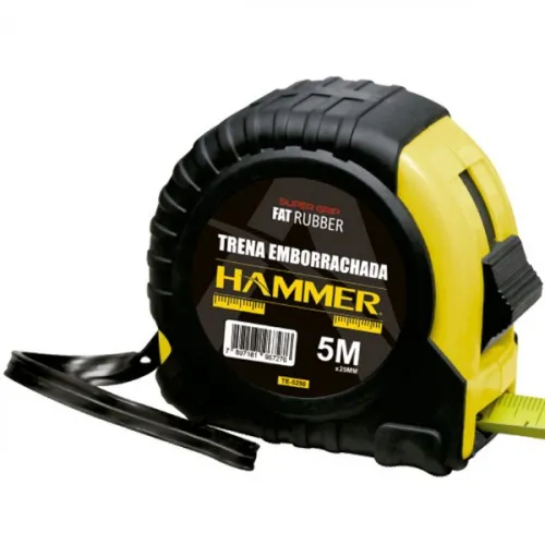 Trena emborrachada com fita de aço 25 mm x 5 m com trava