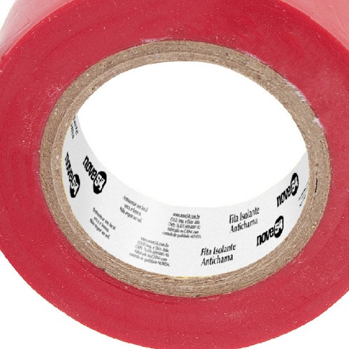 Fita isolante vermelha antichama 19 mm x 10 m