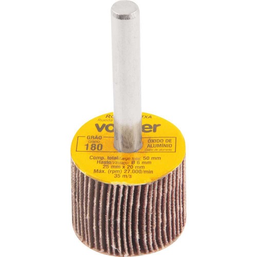 Roda de lixa 25 mm x 20 mm com haste gr�o 180