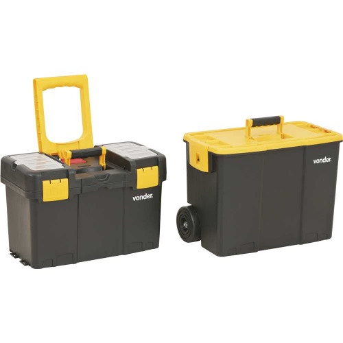 Caixa plástica para ferramentas com rodas 46 x 26 x 62,5 cm - CRV0300 Caixa plástica para ferramentas com rodas 46 x 26 x 62,5 cm - CRV0300