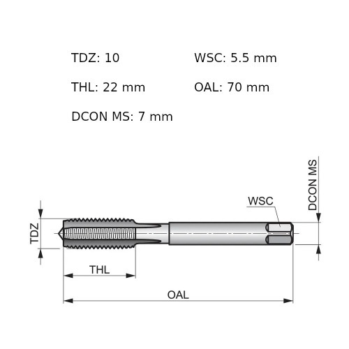 Jogo de macho manual aço rápido M10 x 1,5 mm DIN352 com 3 peças E100M10NO8 Jogo de macho manual aço rápido M10 x 1,5 mm DIN352 com 3 peças E100M10NO8