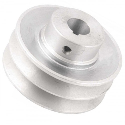 Polia de alum�nio 2 canais perfil A 90 mm com furo de 3/4