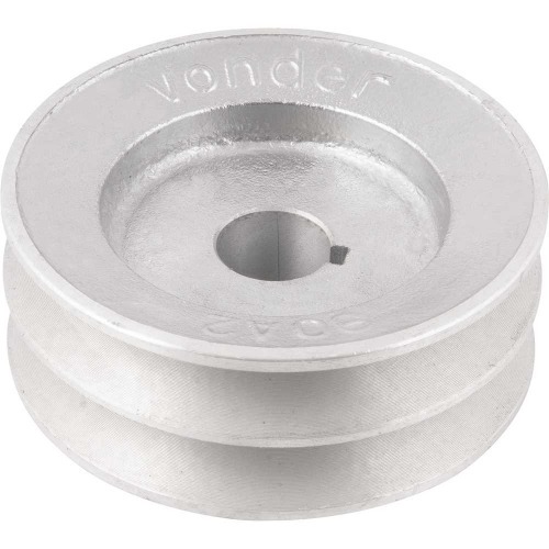 Polia de alum�nio 2 canais perfil A 90 mm com furo de 3/4