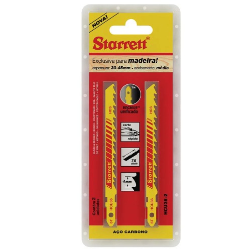 Lâmina para serra tico tico 75 mm 6 dentes com 2 peças - HCU36-2 Lâmina para serra tico tico 75 mm 6 dentes com 2 peças - HCU36-2