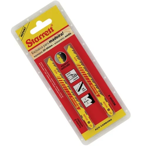 Lâmina para serra tico tico 75 mm 6 dentes com 2 peças - HCU36-2