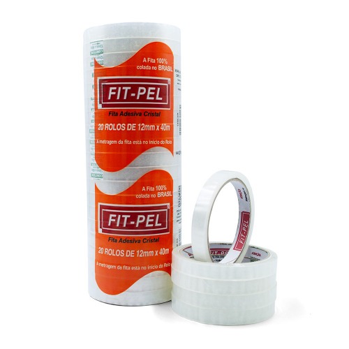 Fita adesiva 12 mm x 40 m com 20 peças cristal - 10100601 Fita adesiva 12 mm x 40 m com 20 peças cristal - 10100601