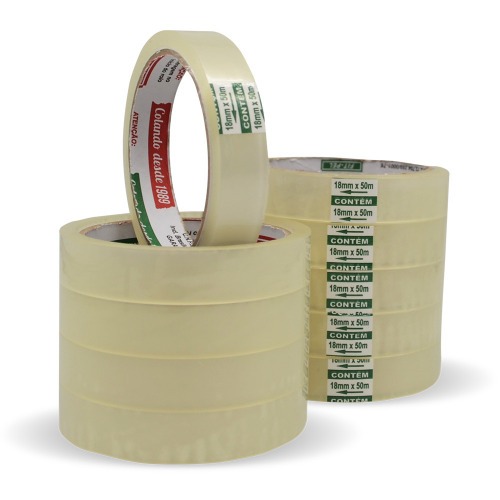 Fita adesiva 18 mm x 50 m com 13 peas cristal - 10101401