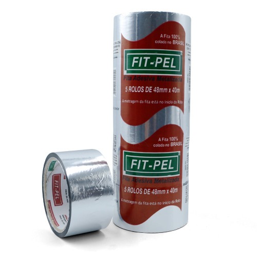 Fita adesiva aluminizada 48 mm x 40 m com 05 peas - 10103931