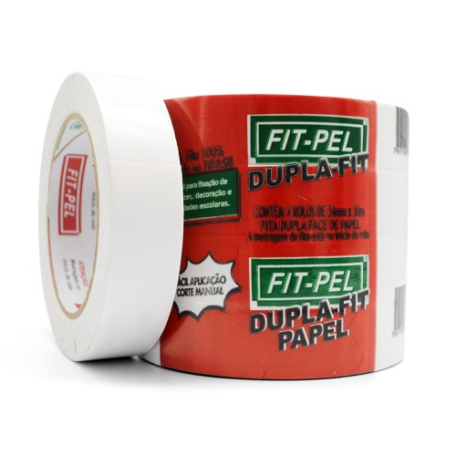 Fita adesiva dupla face 24 mm x 30 metros com 4 peas  - 10702206