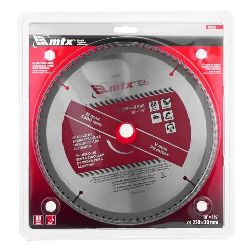 Disco de serra para alumínio 250 x 30 mm 80 dentes - 7338255 - MTX