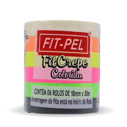 Fita crepe adesiva Neon 18 mm x 30 metros com 6 peas  - 10401705