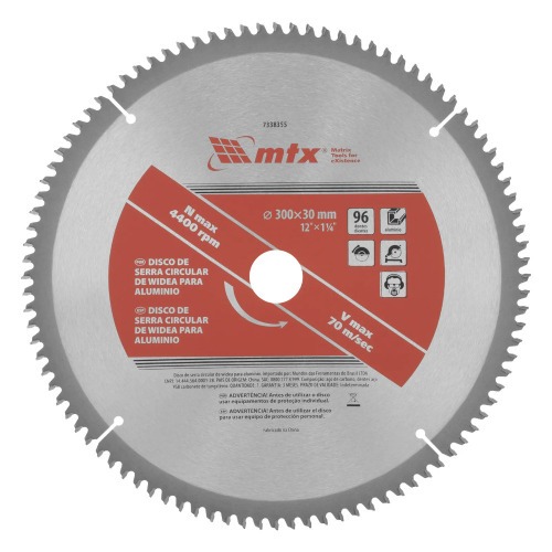 Disco de serra para alumínio 300 x 30 mm 96 dentes - 7338355 Disco de serra para alumínio 300 x 30 mm 96 dentes - 7338355