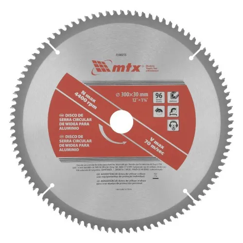 「ミッキー」MVR 8.5-19(35) 9.5-19(40)5-120 Disco de serra para alumínio 300 x 30 mm 96 dentes - 7338355 - MTX