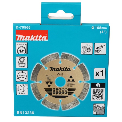 Disco diamantado segmentado 105 mm para concreto e alvenaria - D-79566 Disco diamantado segmentado 105 mm para concreto e alvenaria - D-79566