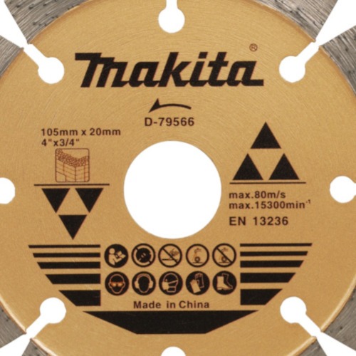 Disco diamantado segmentado 105 mm para concreto e alvenaria - D-79566 Disco diamantado segmentado 105 mm para concreto e alvenaria - D-79566