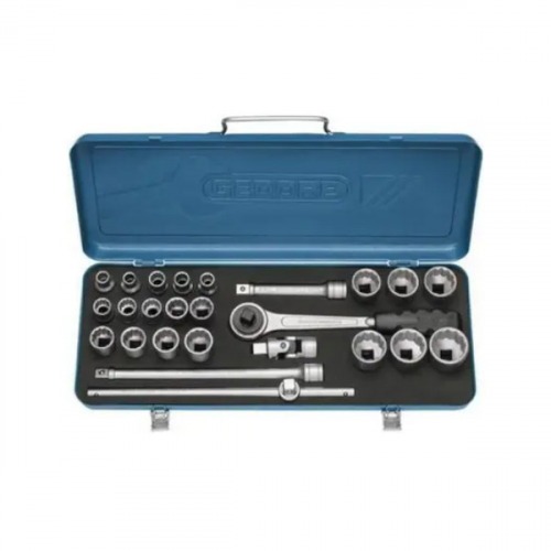 Jogo de soquete estriado 10 a 32 mm encaixe 1/2 Jogo de soquete estriado 10 a 32 mm encaixe 1/2