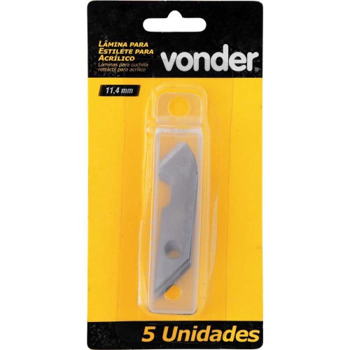 Lmina para estilete corte em acrlico 11,4 x 44 mm 5 unidades