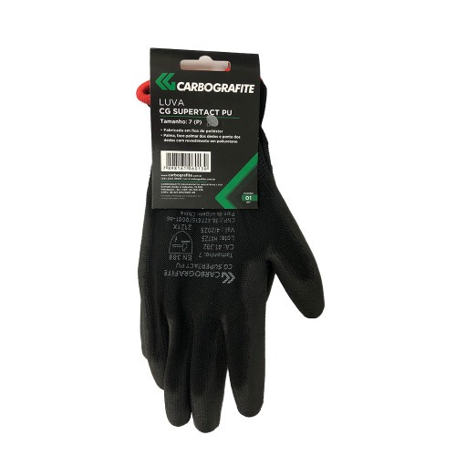 Luva de malha poliéster com palma banhada em PU Tam 9 - Supertact PU Luva de malha poliéster com palma banhada em PU Tam 9 - Supertact PU