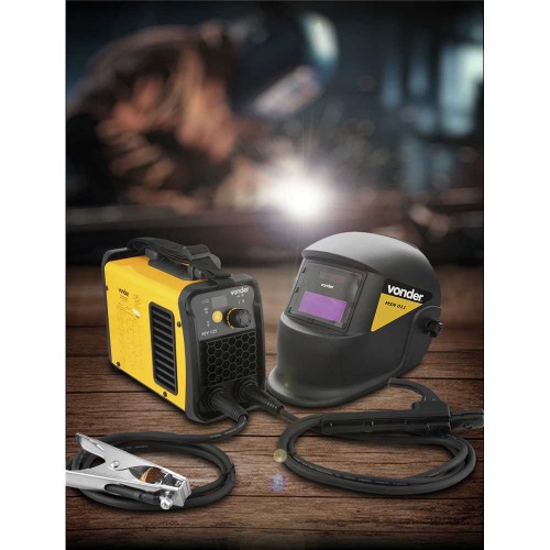 Inversora de solda 120A para eletrodo e tig com Máscara de auto escurecimento - IM 125  110V/220V Inversora de solda 120A para eletrodo e tig com Máscara de auto escurecimento - IM 125  110V/220V