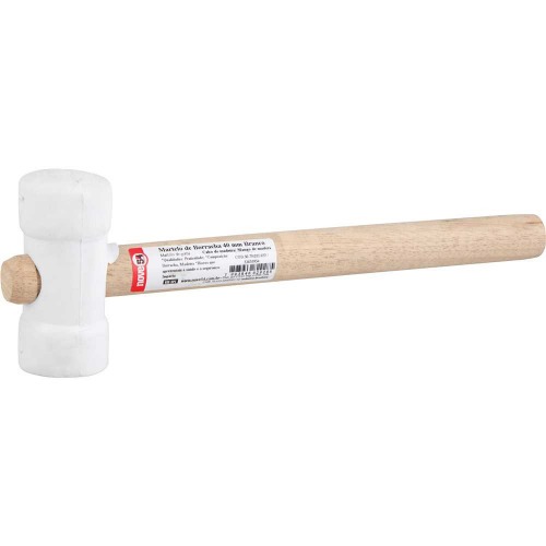 Martelo de borracha 40 mm branco 