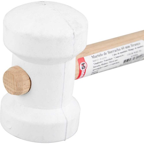 Martelo de borracha 60 mm branco Martelo de borracha 60 mm branco