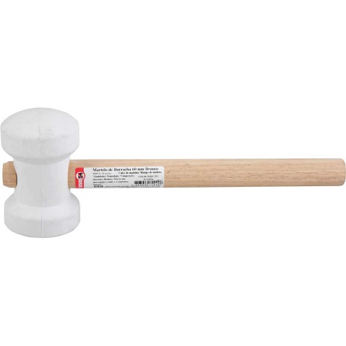 Martelo de borracha 60 mm branco Martelo de borracha 60 mm branco