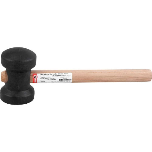 Martelo de borracha 60 mm preto Martelo de borracha 60 mm preto