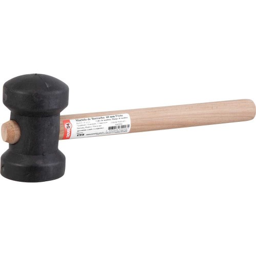 Martelo de borracha 60 mm preto Martelo de borracha 60 mm preto