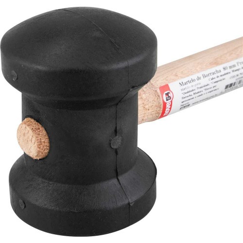 Martelo de borracha 80 mm preto