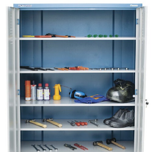 Armário com 5 prateleiras e portas de aço - AM-11 Armário com 5 prateleiras e portas de aço - AM-11