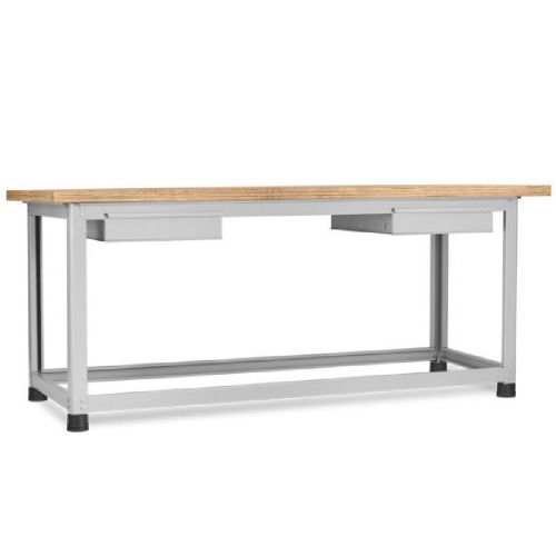 Bancada desmontável com 2 gavetas e tampo em compensado pinus envernizado - BM-F Bancada desmontável com 2 gavetas e tampo em compensado pinus envernizado - BM-F