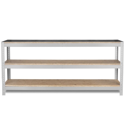 Bancada desmontvel com 2 prateleiras e tampo em madeira osb - BM-R