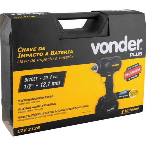 Chave de impacto a bateria 20V encaixe de 1/2 Chave de impacto a bateria 20V encaixe de 1/2