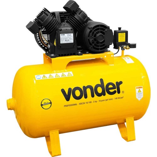 Compressor de ar 10 ps 93L 2 hp 140 libras monofsico - VDCSV 10/100