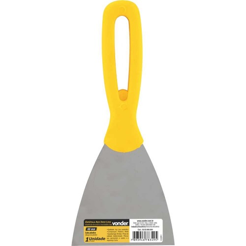 Esptula de ao inox 80 mm com cabo de plstico
