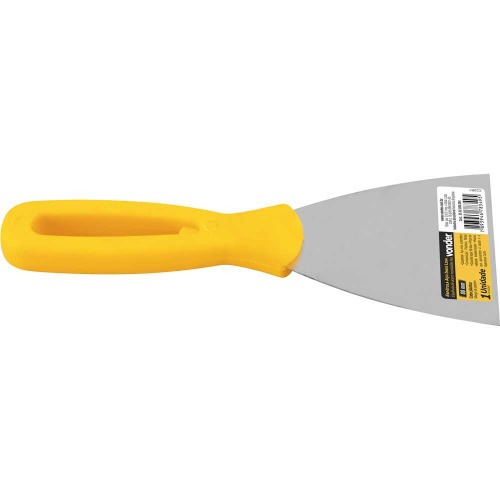 Esptula de ao inox 80 mm com cabo de plstico
