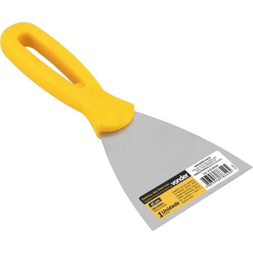 Esptula de ao inox 80 mm com cabo de plstico