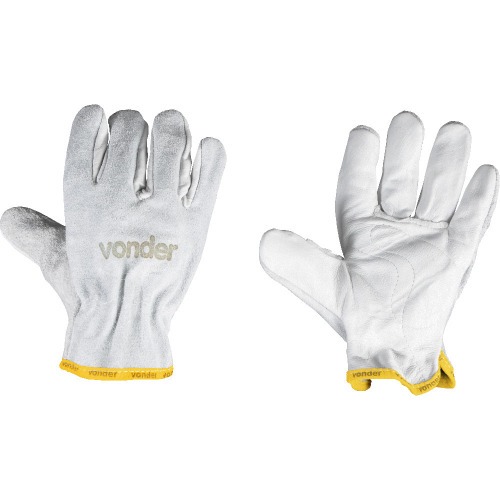 Luva em vaqueta mista sem reforo