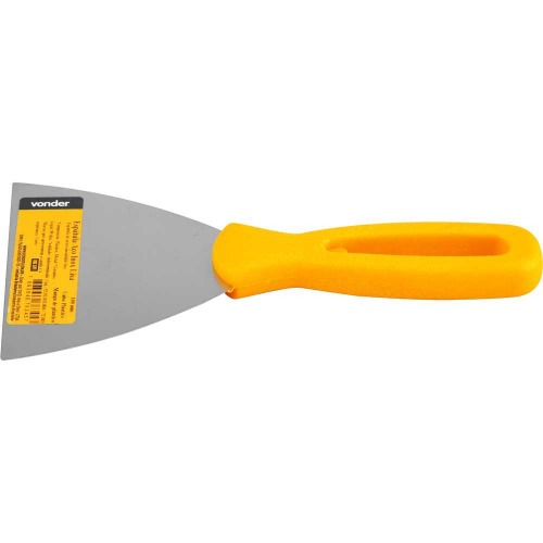 Espátula de aço inox 100 mm com cabo de plástico Espátula de aço inox 100 mm com cabo de plástico