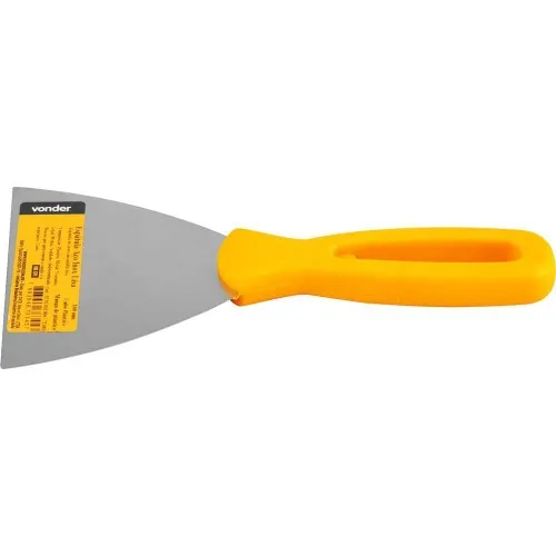 Espátula de aço inox 100 mm com cabo de plástico