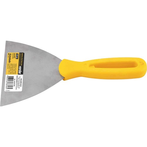 Espátula de aço inox 120 mm com cabo de plástico Espátula de aço inox 120 mm com cabo de plástico