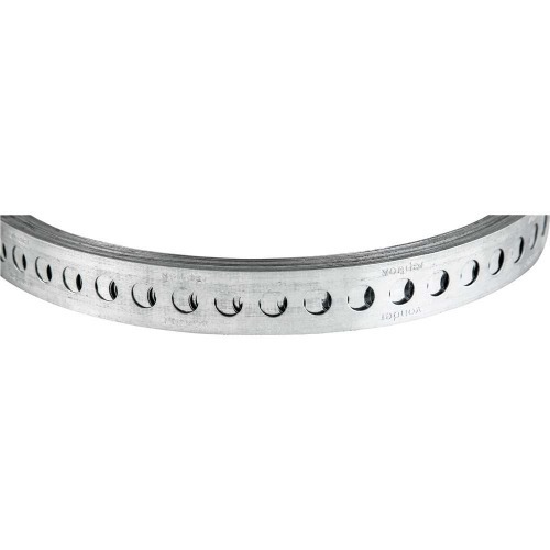 Fita de ao carbono perfurada 17mm x 0,4mm x 10m