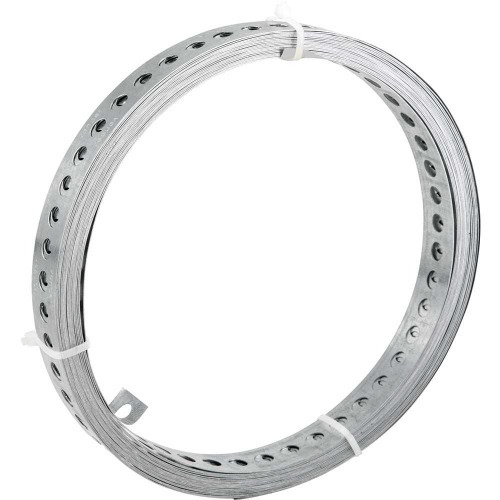 Fita de ao carbono perfurada 19mm x 0,4mm x 10m