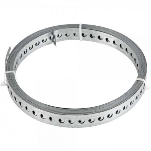 Fita de ao carbono perfurada 19mm x 0,4mm x 10m