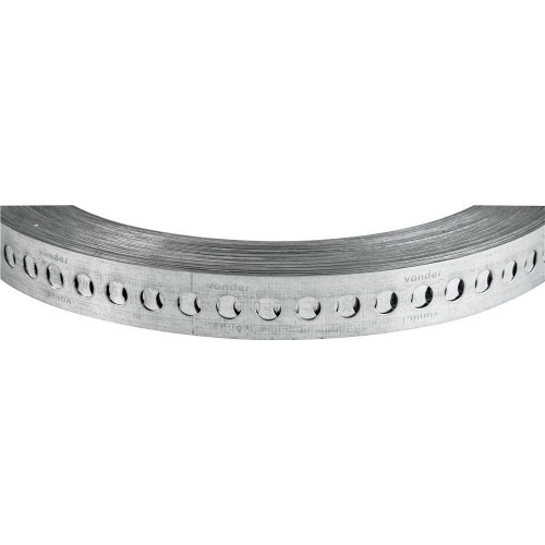 Fita de ao carbono perfurada 19mm x 0,4mm x 30m