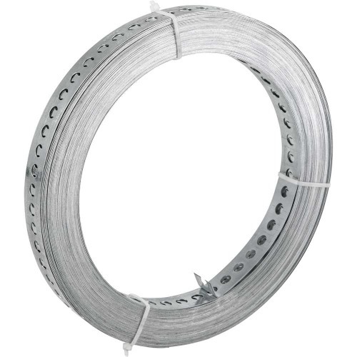 Fita de ao carbono perfurada 19mm x 0,4mm x 30m